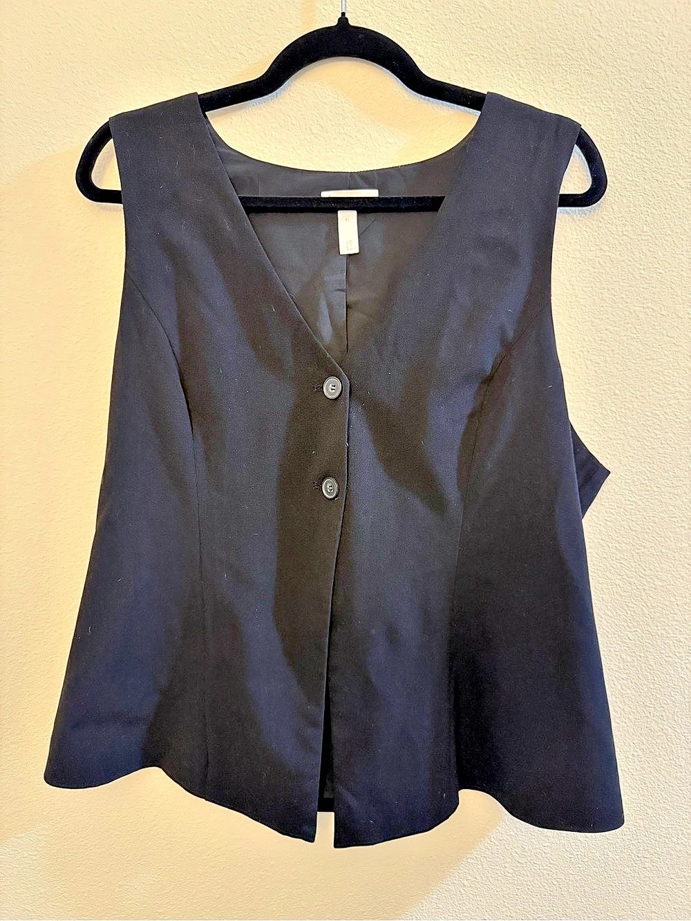 Leith Black Vest Top Size XL Like New